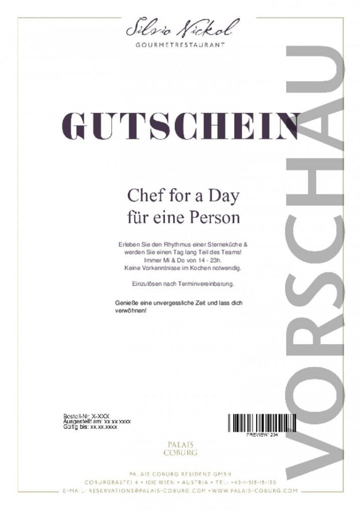 Chef for a Day für eine Person