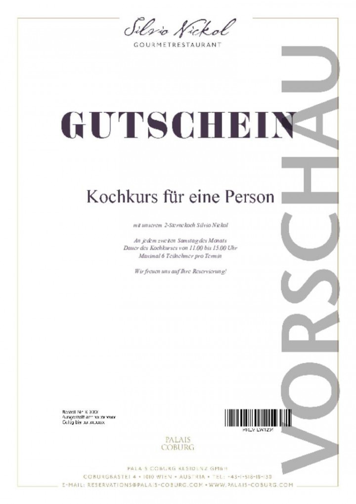 Kochkurs für eine Person